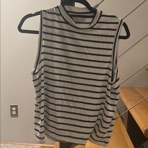 Madewell Black and White Striped Top